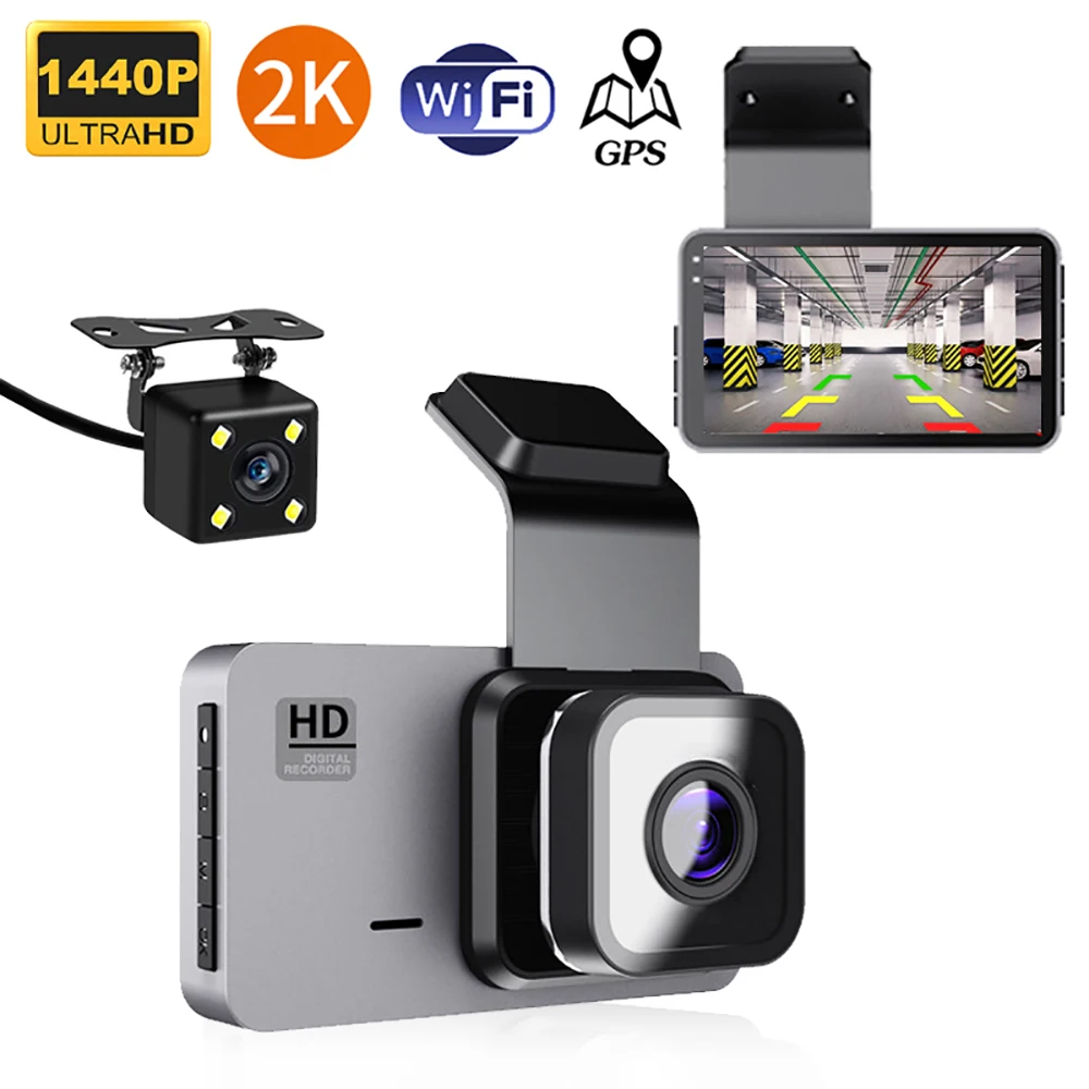 

Car DVR 1080P Full HD Drive Video Recorders Rear View Camera Dual Lens GPS WiFi Dash Cam Night Vision Parking Monitor Black Box