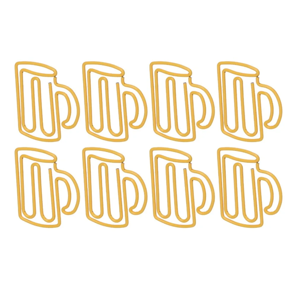 

100Pcs Yellow Cute Paper Clips Plastic-coated Metal 27*24mm Kids Paper Clips Cup Shape Small Size Small Paper Clips