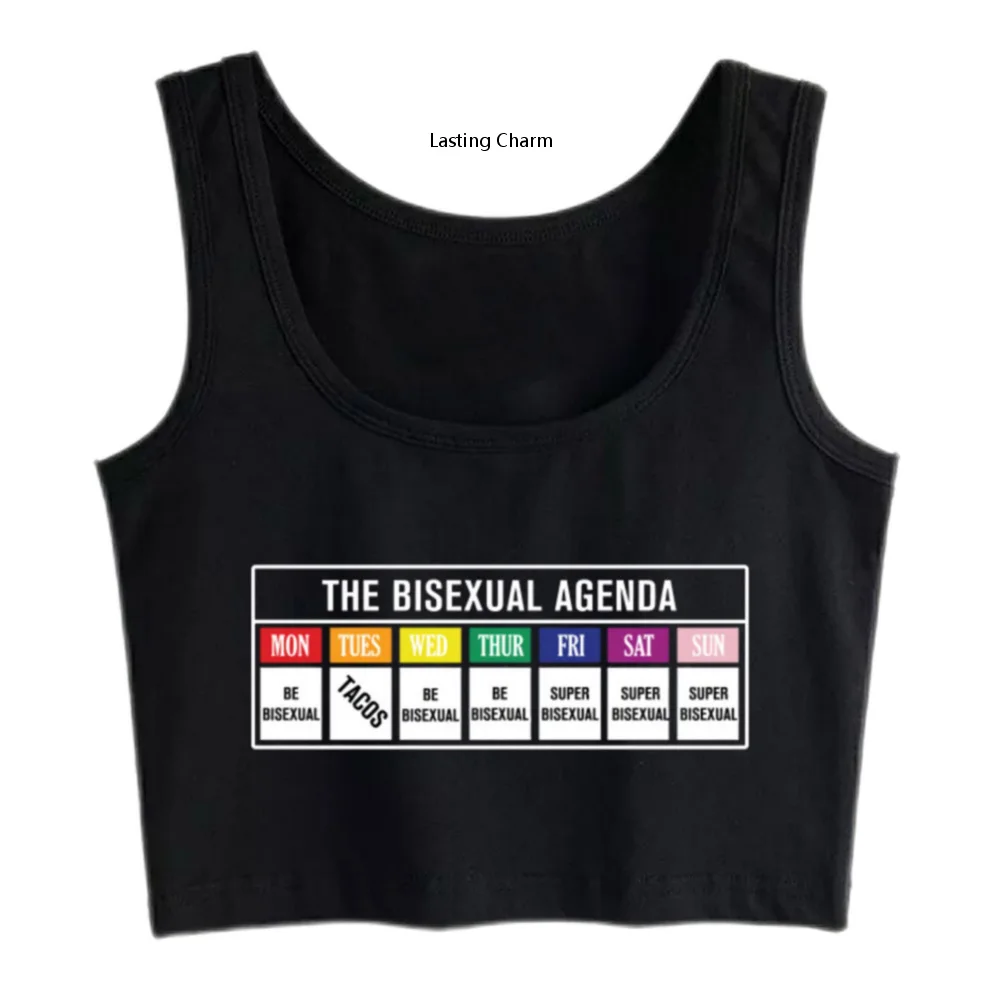 

Lasting charm Crop Top Female The Bisexual Agenda Fashion Print Tops