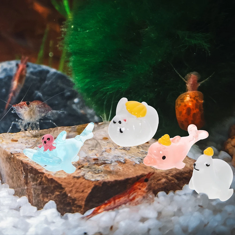 

12 Pcs Resin Marine Animal Decoration Figurine for Fish Tank Aquarium L scape Pet Supplies Mini Sea Craft nament