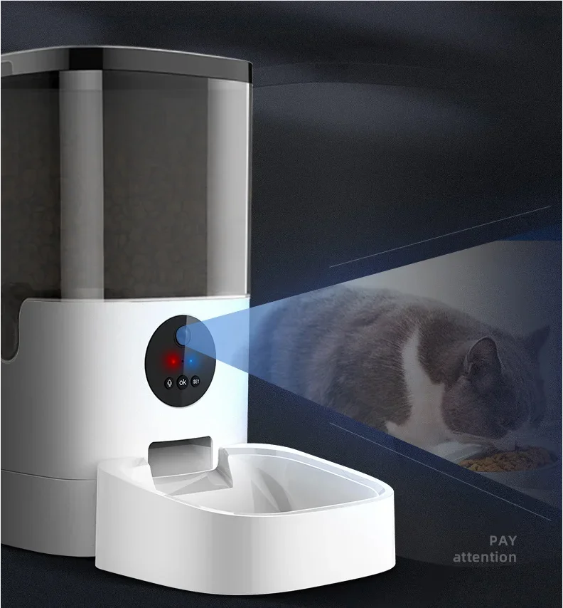 Intelligent pet automatic feeder for cats and dogs, timed and quantitative feeding machine