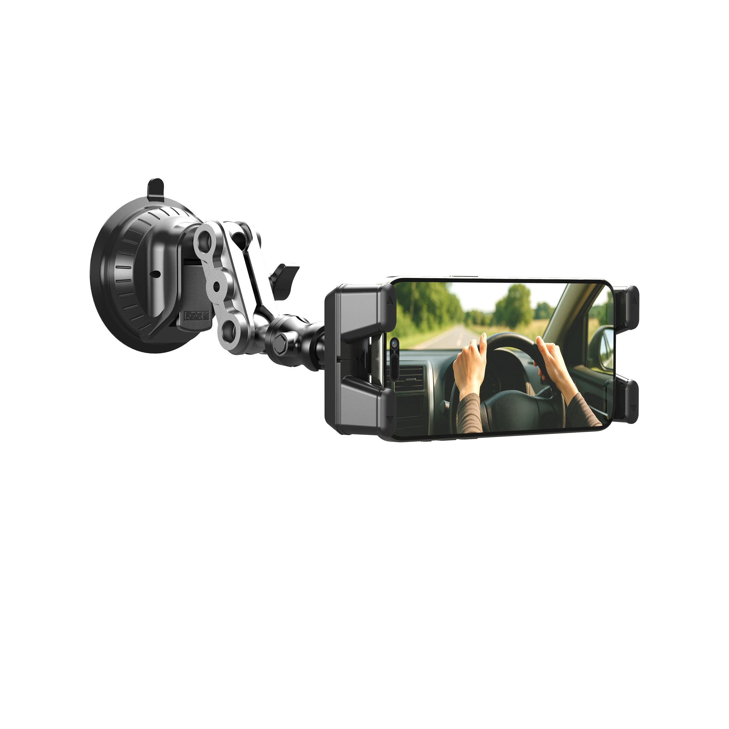 Universelle Autohalterung aus Aluminiumlegierung, verstellbarer Magic Arm für Videoaufnahmen und Vlog-Filmen, für 4"-15" Smartphones und Tablets – Detail 13