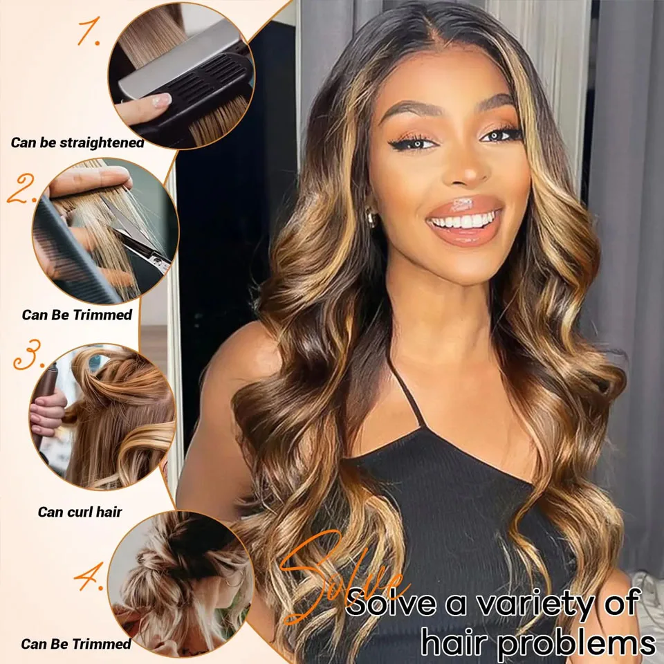 120g/Set Highlight P4/27 Body Wave Human Hair Clips In Hair Extensions 8 Pieces For Full Head Clip Ins Brazilian Virgin Hair