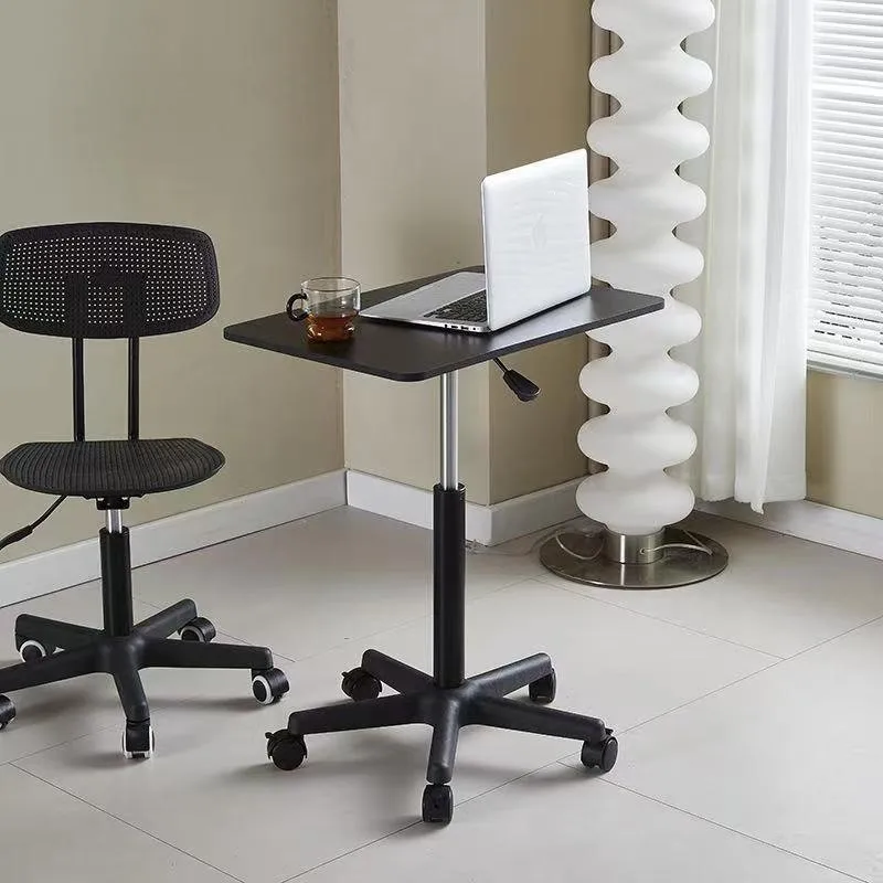 Mobile Height Adjustable Table with Swivel Casters, Lockable Wheels, Star Base Design, Portable for Bedside Home Office Use