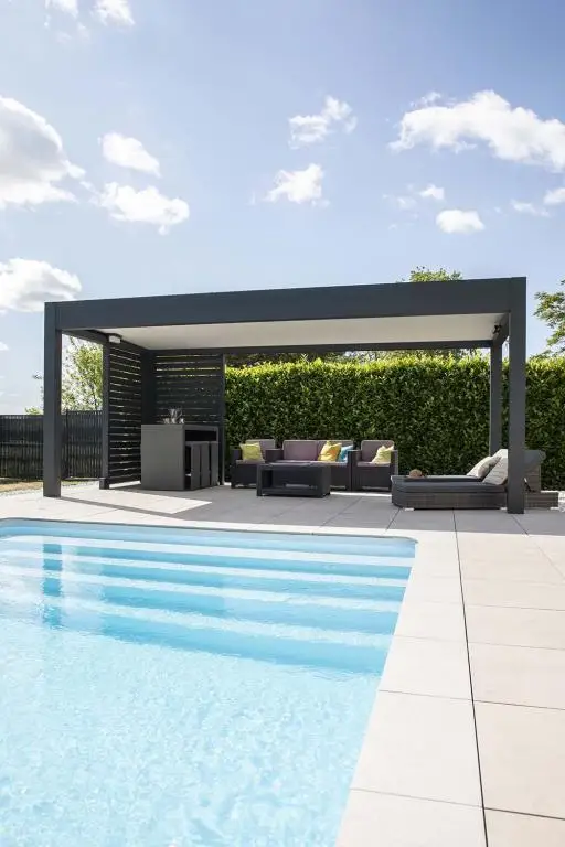 

Customizable Motorised Pergola Patio Backyard Automatic Outdoor Kitchen 100% Waterproof Bioclimatic Aluminum Louvered Pergola