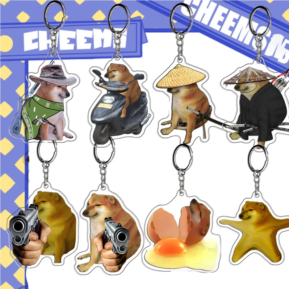 Cheems Acrylic Keyring Cartoon Akita Inu Shiba Inu Cute And Funny Dog Keychain Cosplay Backpack Pendant Accessories Fans Gift