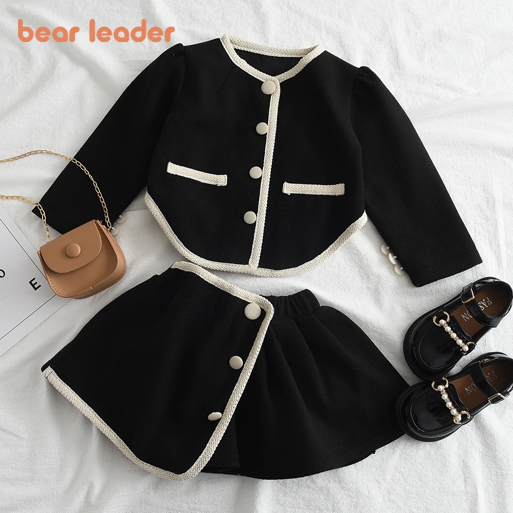 Bear Leader 2pcs Girl Set Spring Suit Clothes Children's Jacket Coat + Skirt Suit Kids Classic Outfits Children Clothing Sets