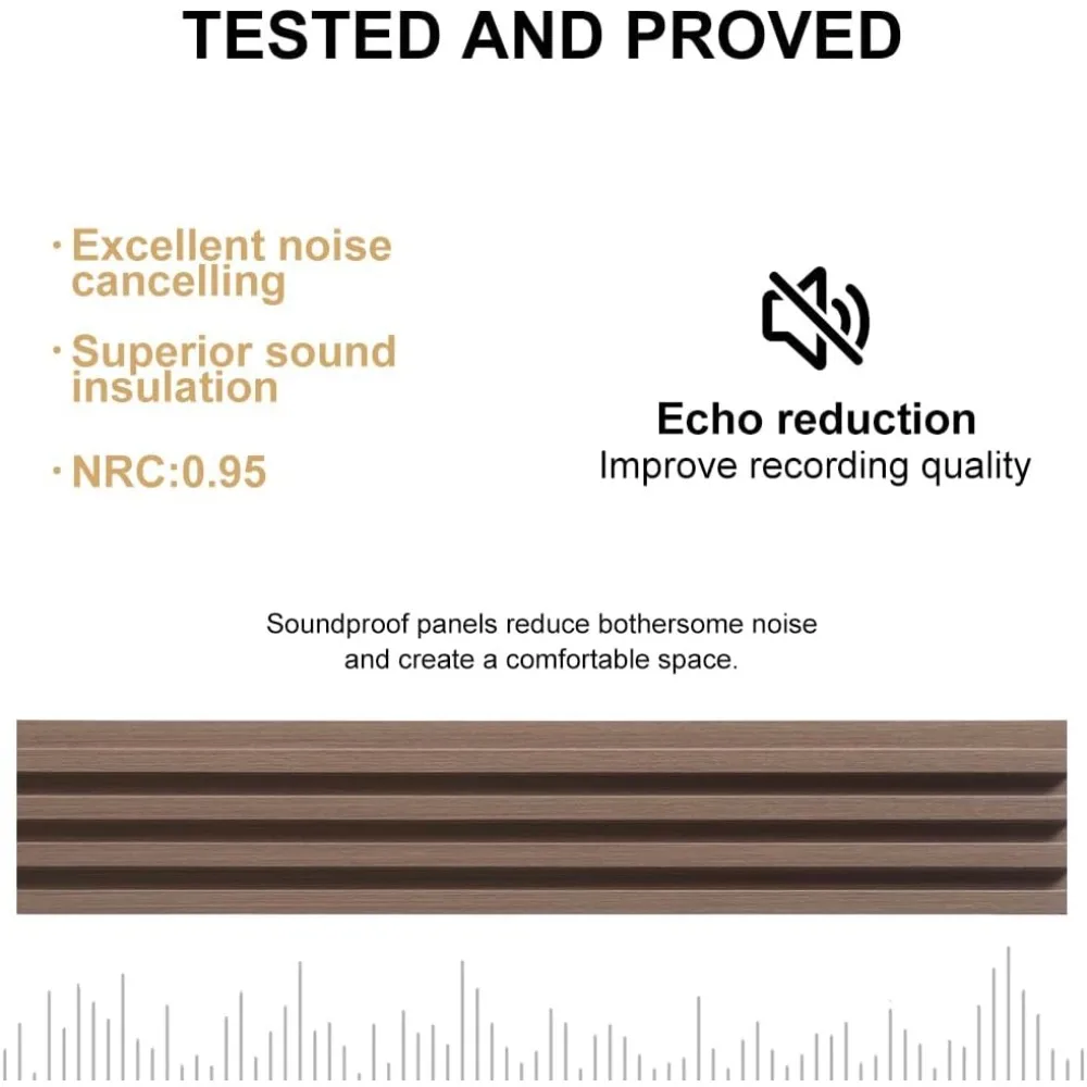 Akustyczne panele ścienne z drewna na ściany i sufit, 3D, karbowane, dźwiękochłonne, wygłuszające, z wykończeniem drewnianym, 108×6