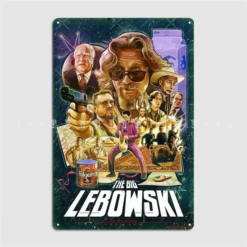 Big Lebowski Art Poster Metal Plaque Plaques Wall Classic Cinema Kitchen Tin Sign Poster