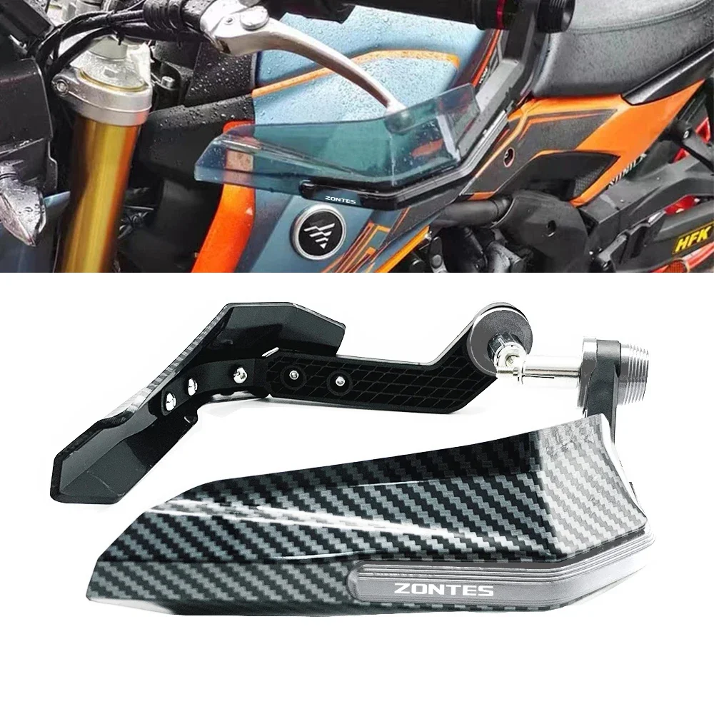 

For Zontes T310 310X 310M ZT310R G1 ZT125 125U Carbon Fiber Motorcycle Grips w/Brake & Clutch Protectors | Windproof Handlebar