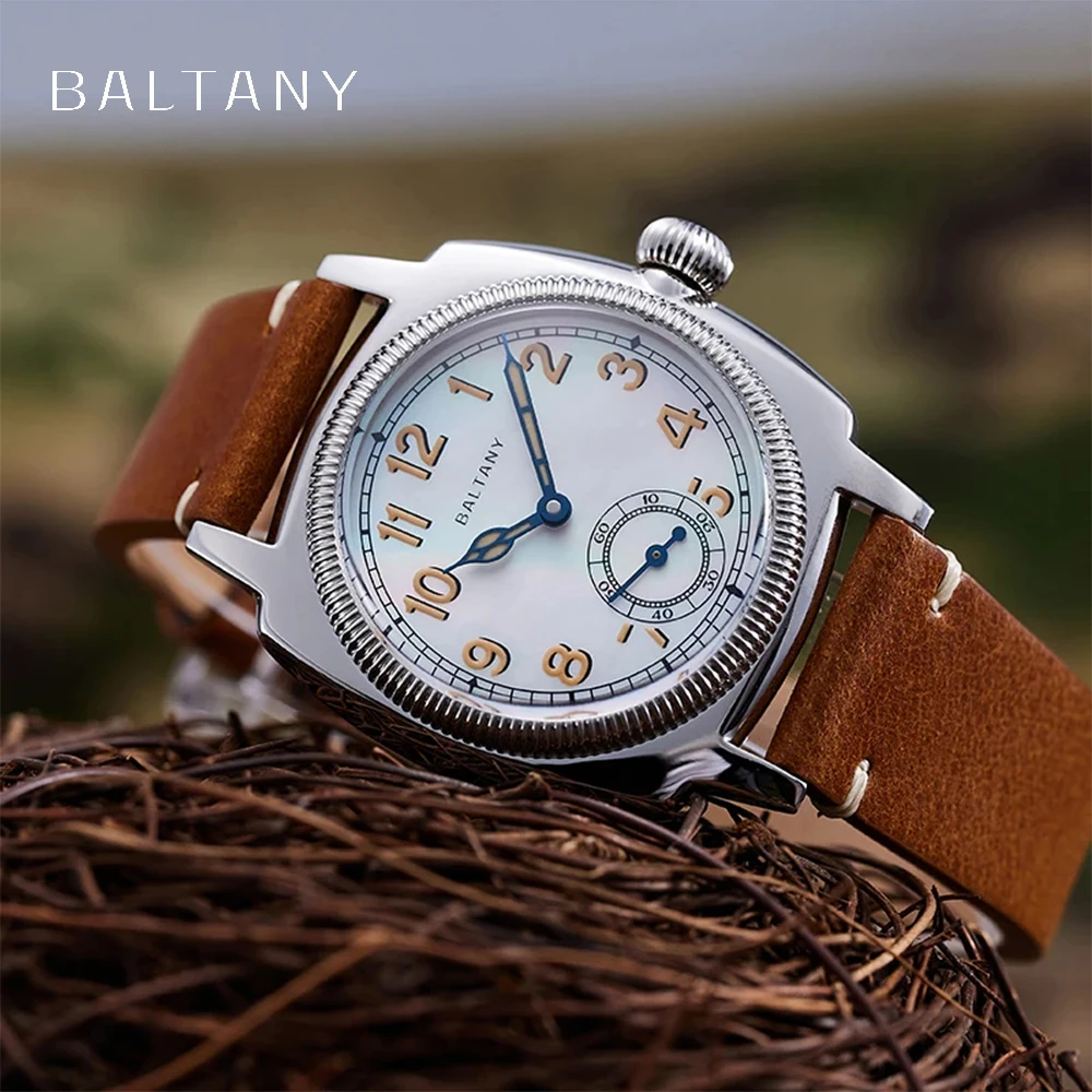 Винтажные автоматические механические часы Baltany ST1701 S 184036   Золотой корпус из нержавеющей стали с сапфировым стеклом, водонепроницаемый reloj hombre