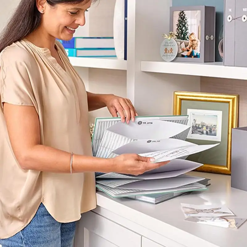 Accordion File Organizer Paper Document Organizer Sturdy Portable Bill Tax Receipt Organizer Creative A4 Letter Size Paper