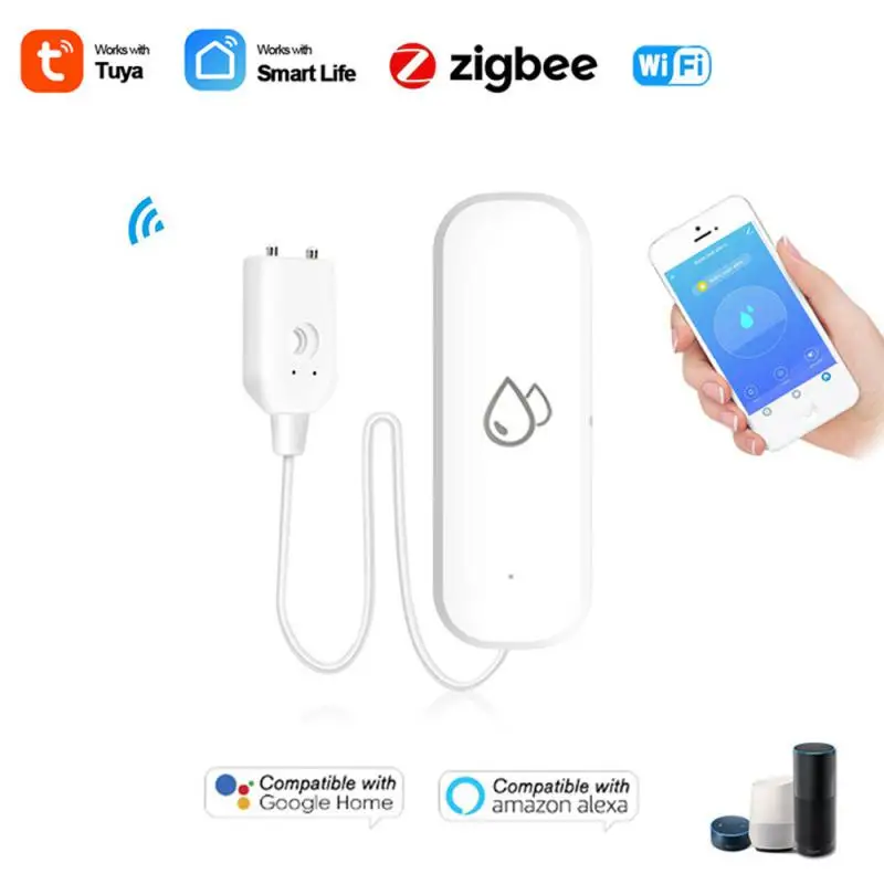 Tuya WiFi/ZigBee Water Leak Sensor Overflow Alarm Water Level Detector Smart Life Remote Control Smart Home Security Protection