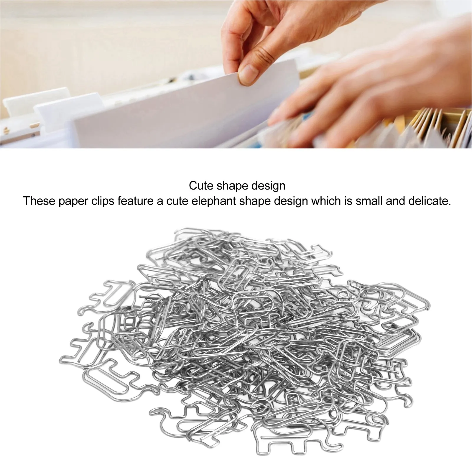100 stuks paperclip schattige olifantvormige roestvrijstalen paperclip met opbergdoos voor fotobladwijzers diervormige paperclip