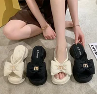 Women Slippers 2026 Summer Casual Shoes Versatile Thick Sole Women flip flop Outwear Bow Beach Slippers Sexy Slides tongs femme - Image 2
