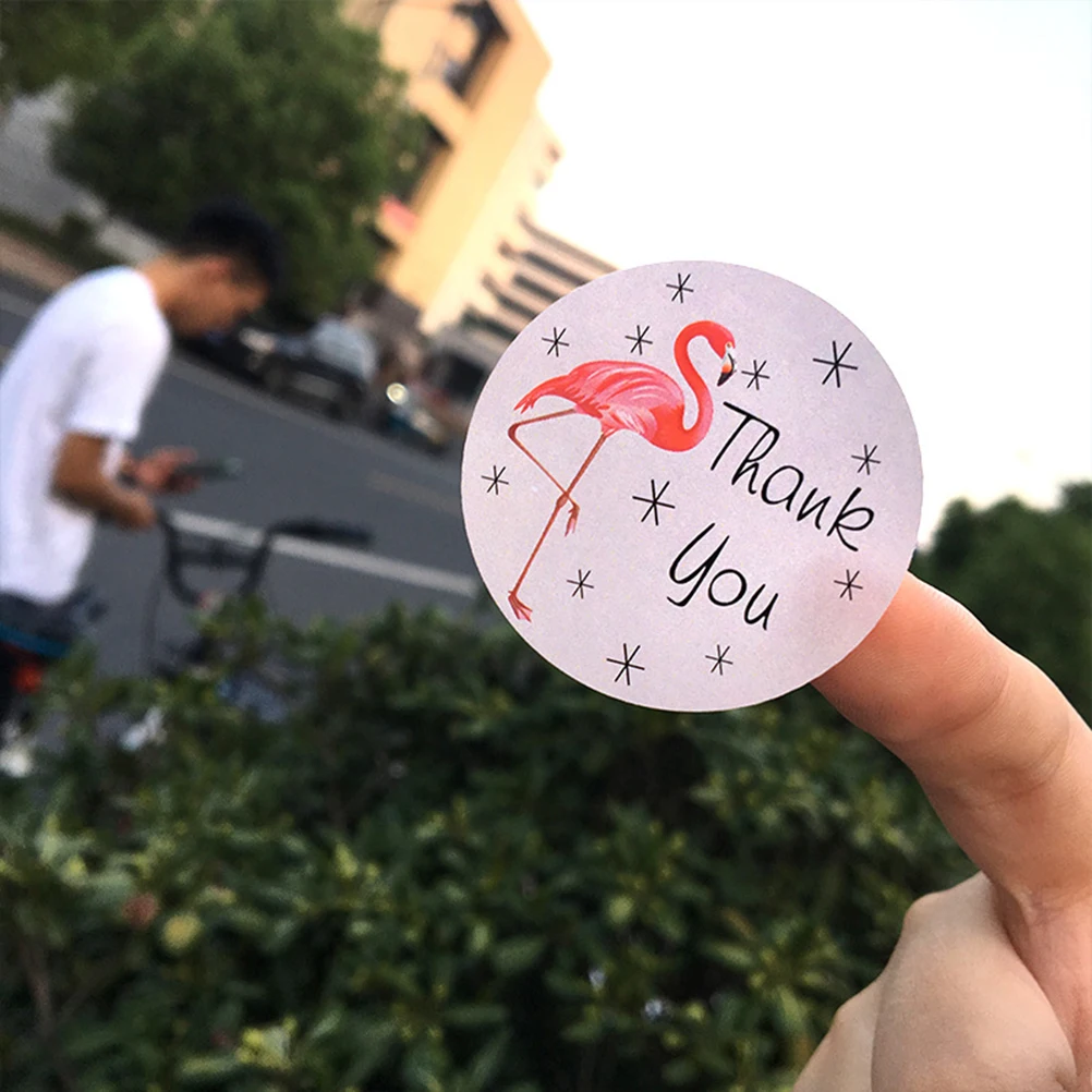 

360 pcs Sealing Stickers Thank You Flamingo Labels Candy Bag Treat Small Gifts Party Favors Cookies Boxes Adhesive