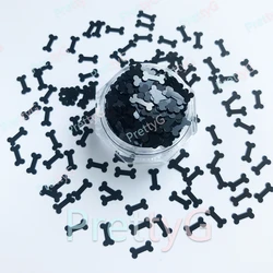 PrettyG 1 Box 6mm Small Bones Shape Holographic Glitter Sequins for Resin DIY Making Art Craft Nail Decoration Accessories
