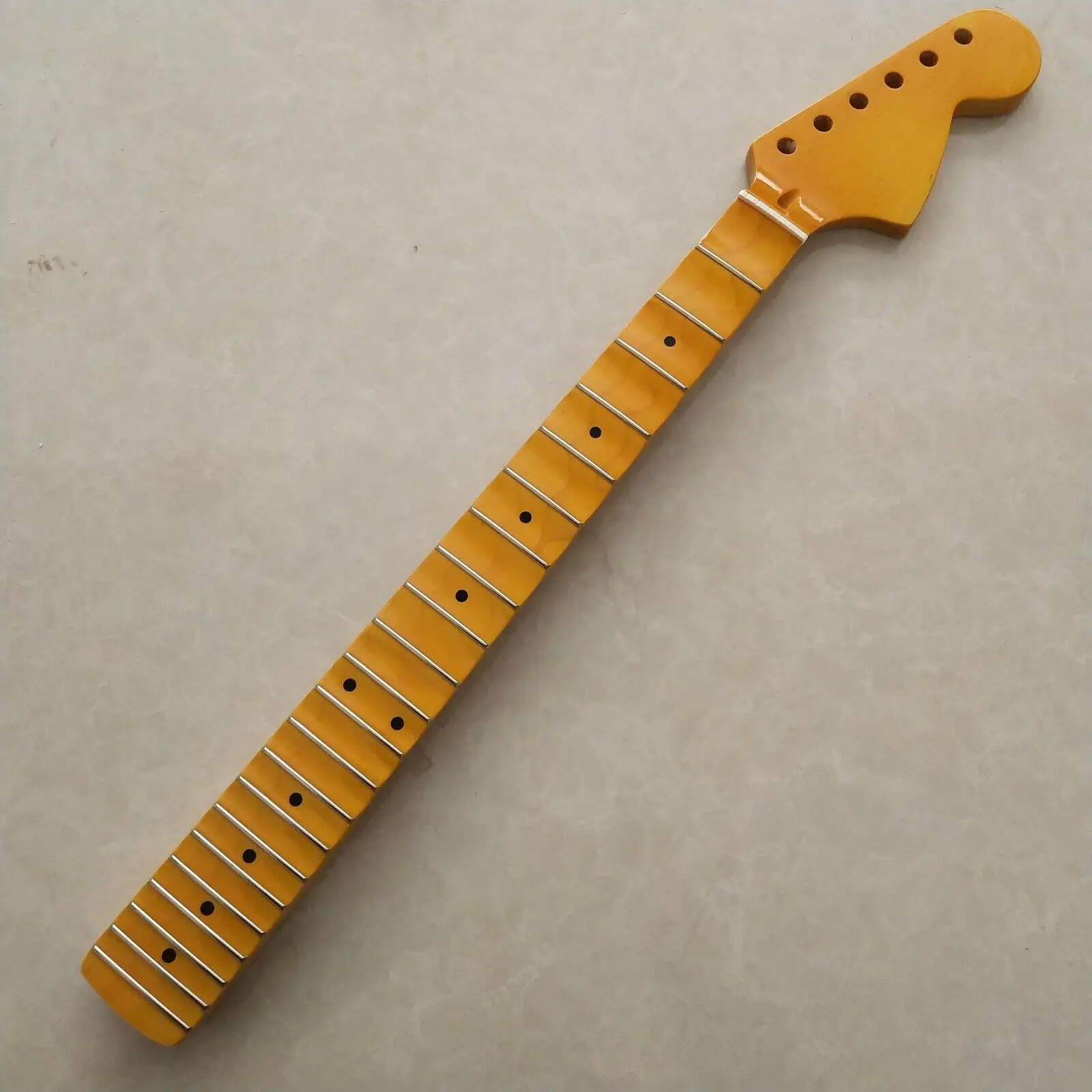 Gloss Big head Full scalloped Guitar neck 22 Fret Maple Fretboard Yellow parts