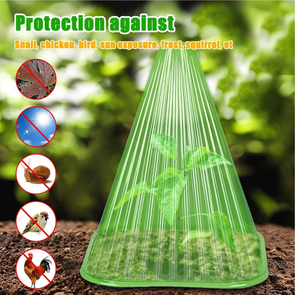 

Plant Covers, Plant Freeze Protection Cover With Ventilation Top Pack Of 10 Transparent Reusable Plant Bell Cover