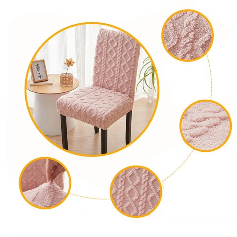 1PC Large Chair Covers for Dining Room Kitchen, Slipcover for High Back Dining Chair, Soft Jacquard Stretch Washable Removable