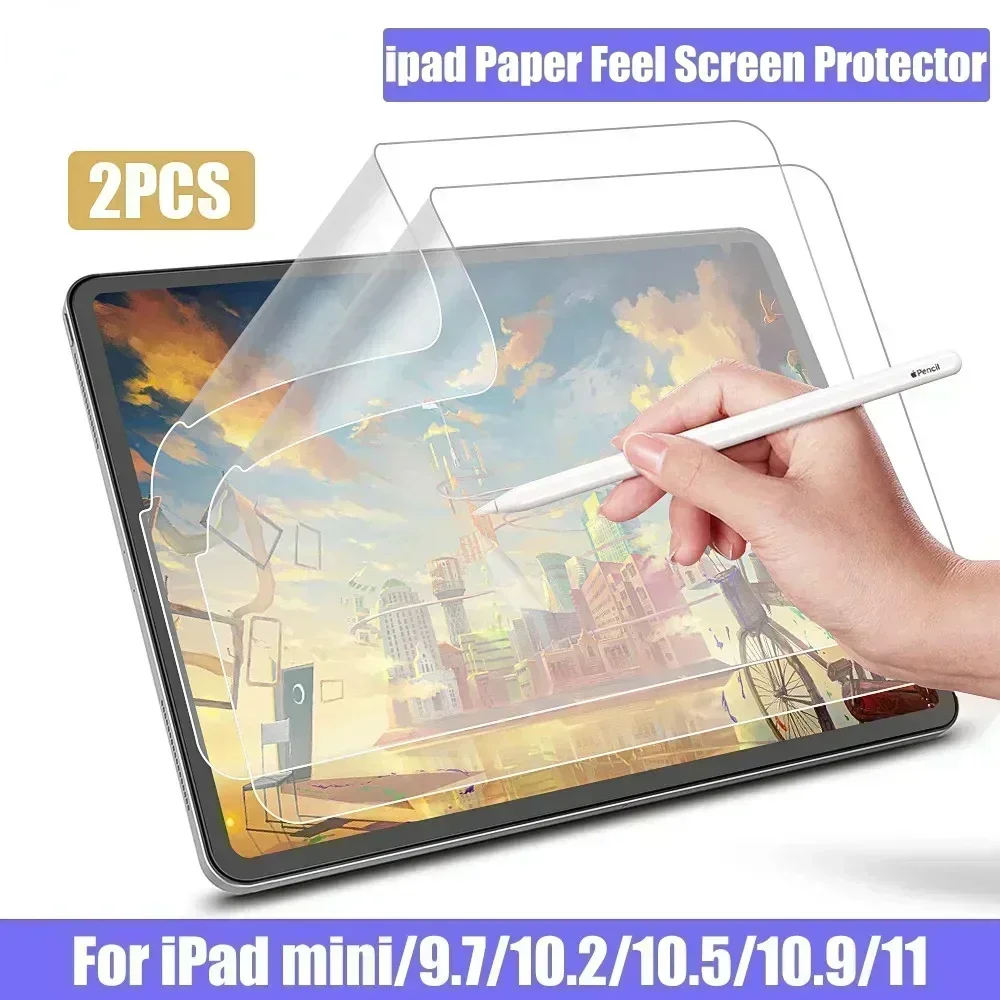 

2 шт. защитная пленка для экрана iPad Paper Feel для Apple iPad 9.7 Air 2 3 4 5 10.5 10.9 2021 Pro 11 10.2 7th 8th 9th Gen mini 1 2 3 4 5 6