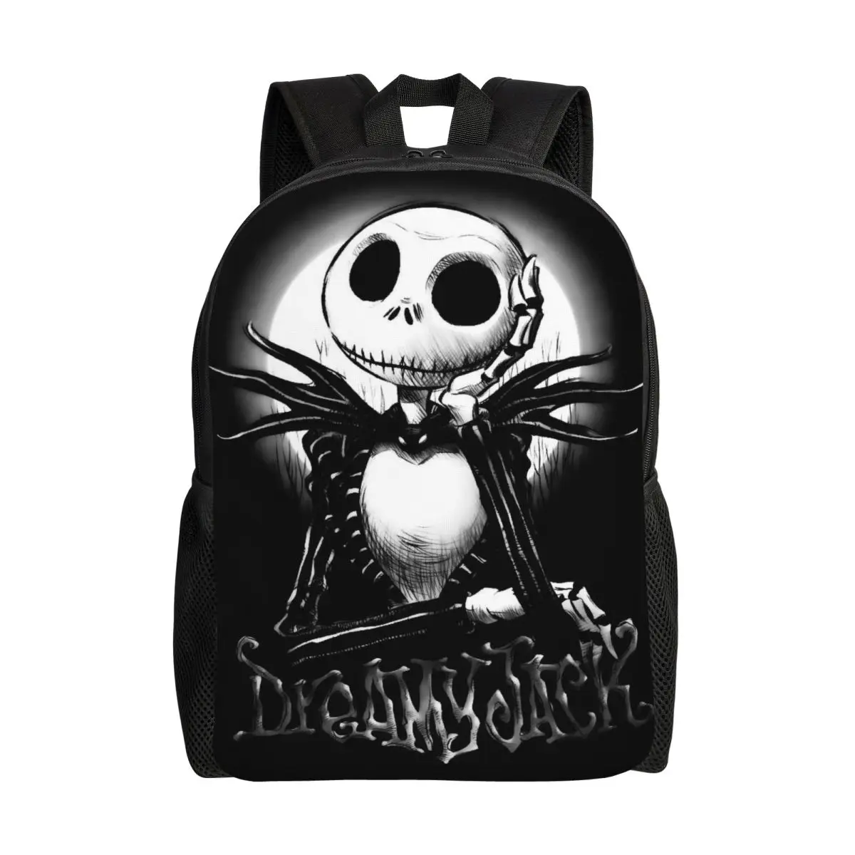 The Nightmare Before Christmas Backpack Men Women Basic Bookbag for School College Horror Movie Skeleton Jack Night Bags