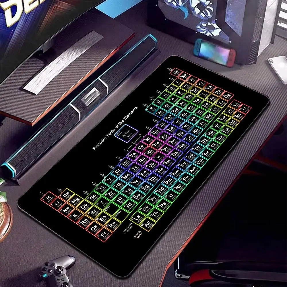 

Коврик для мыши с периодической таблицей химических элементов, большой, резиновый, противоскользящий, аксессуар для офиса и геймеров, декоративный коврик для клавиатуры
