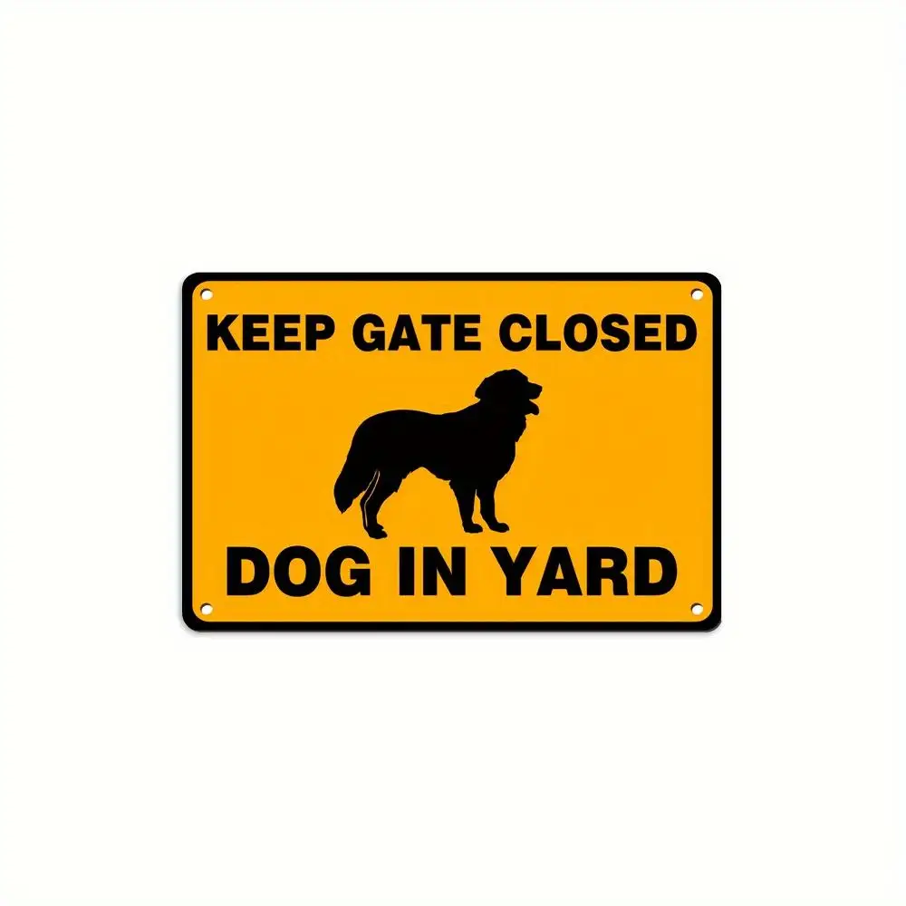 2D Flat Reflective Metal Dog Warning Sign 