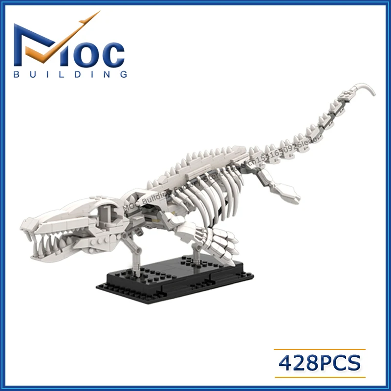 

Строительные блоки MOC, скелет динозавра, модель окаменелости, креативные игрушки, сделай сам, сборка кирпичей, коллекция головоломок, дисплей, рождественские подарки