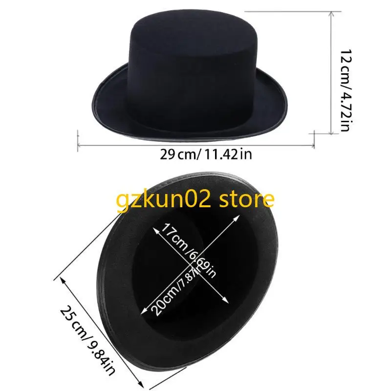 KXRB Steampunk Men Hat Gay Top Hat Steampunk Top Hat Black Halloween Top Hat Carnival