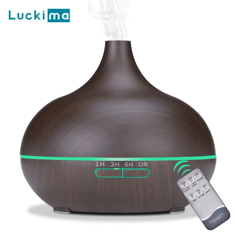 Essential Oil Aromatherapy Diffuser with Remote Control Ultrasonic Air Humidifier Vaporizer Auto-Off Safety-LED & Timer Settings