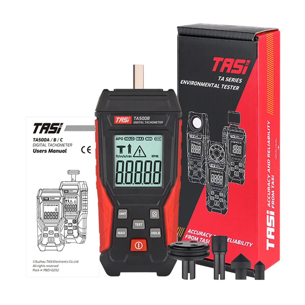 Digital Contact Tachometer Portable Contact Measurement Speed Tach Meter 3-19999RPM Speed Meter RPM Tachometer Backlit Display