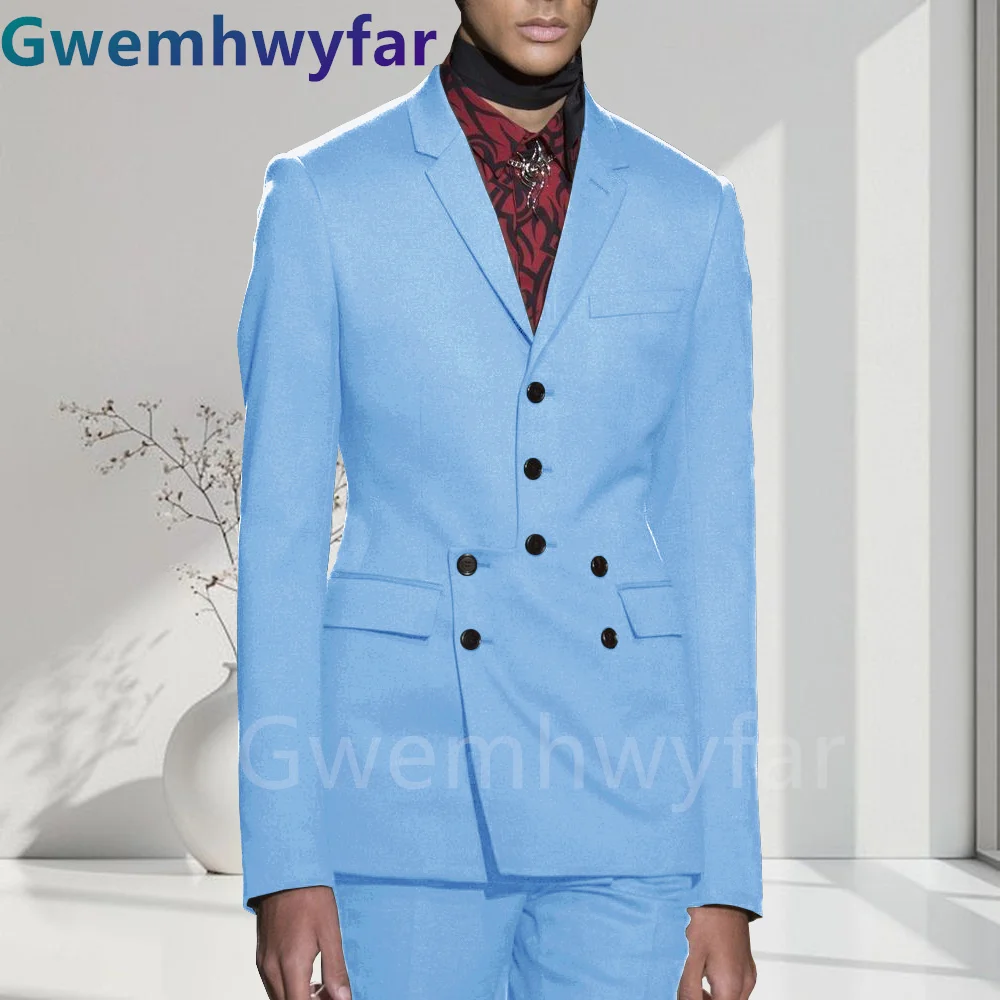 Gwenhwyfar Fashion Slim Fit Blazer Pants Set Classic Formal Business Wedding Tuxedos For Men Casual Clothing Men Suit