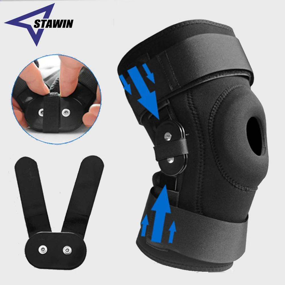 1PC Hinged Knee Brace, Relieves ACL,MCL,Meniscus Tear,Arthritis,Tendon Pain,Open Patella Design with Dual Metal Side Stabilizers