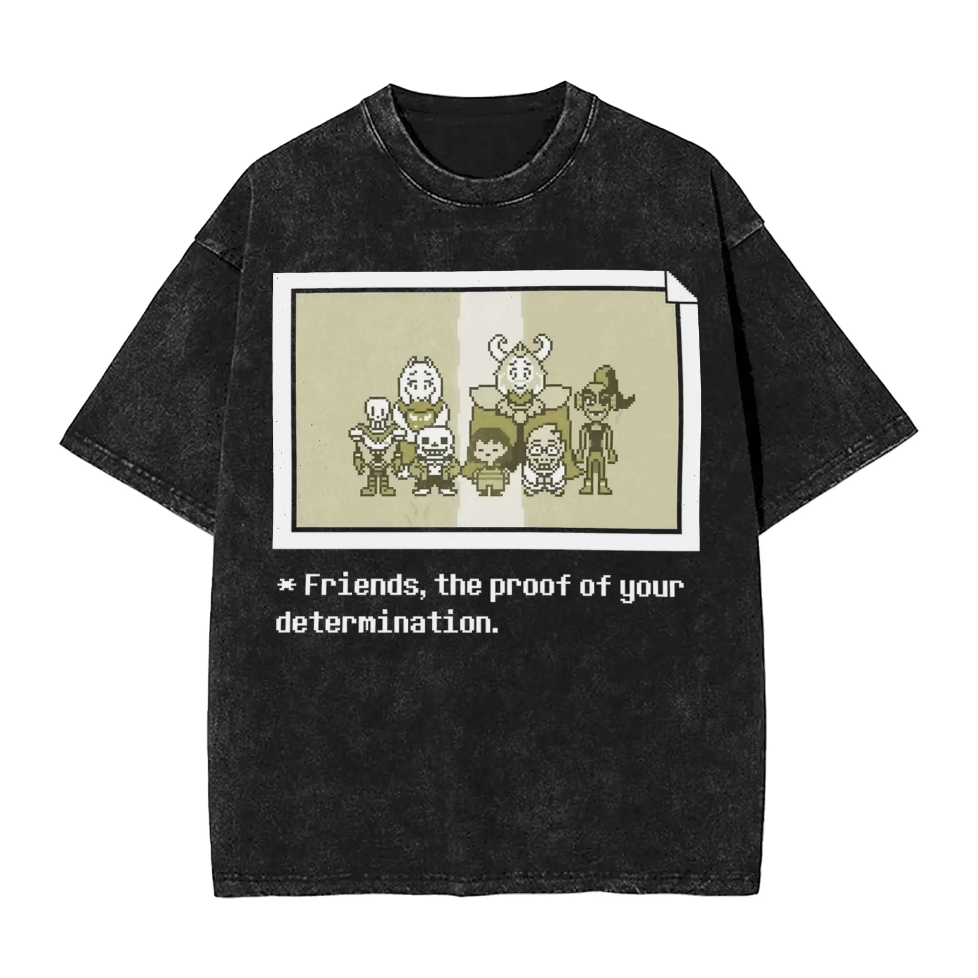 Undertale Frisk Toby Fox  T Shirt Hip Hop Washed Short Sleeve Harajuku T-Shirts  Novelty Men Women Tops Streetwear Summer Tees