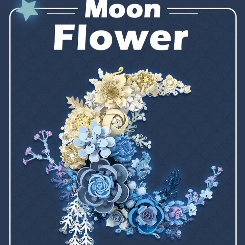 

934PCS Romantic Eternal Flower Moon Building Blocks DIY Assembly Desktop Decor Valentine Gift For Girls