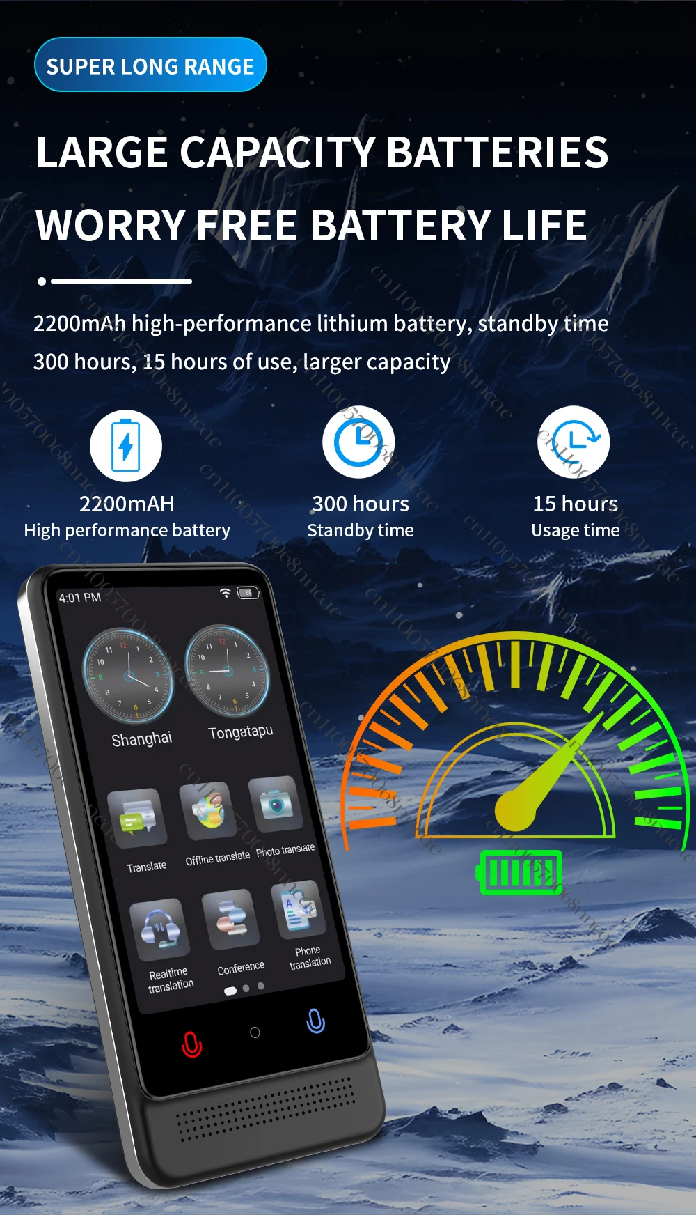 M12 ChatGPT مترجم صوت AI معتمد 137 لغة عبر الإنترنت WIFI BT جهاز ترجمة 22 مترجم لغة ذكية غير متصل #5