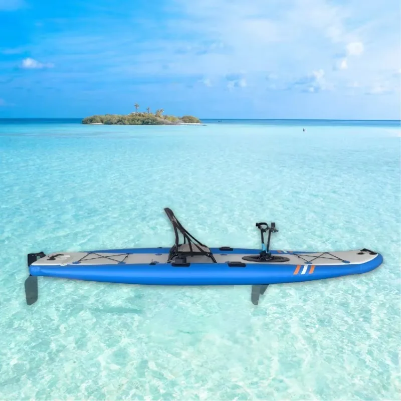 12ft 1 Person Fishing Rowing Boat Outdoor Water Sports Inflatable Pedal Kayak Pedal