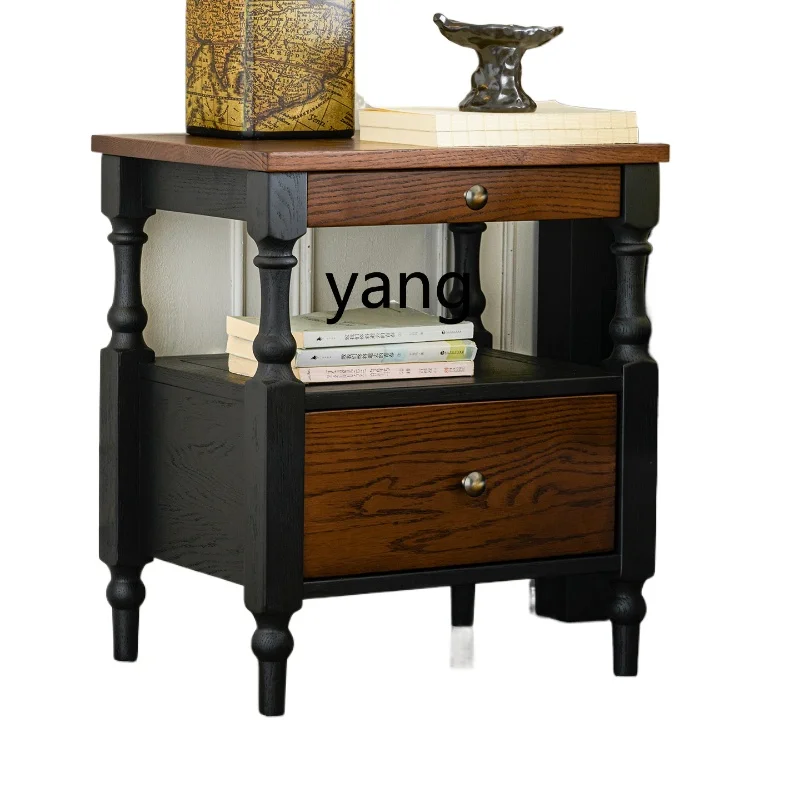 

ZYF bedside table retro solid wood master bedroom small apartment