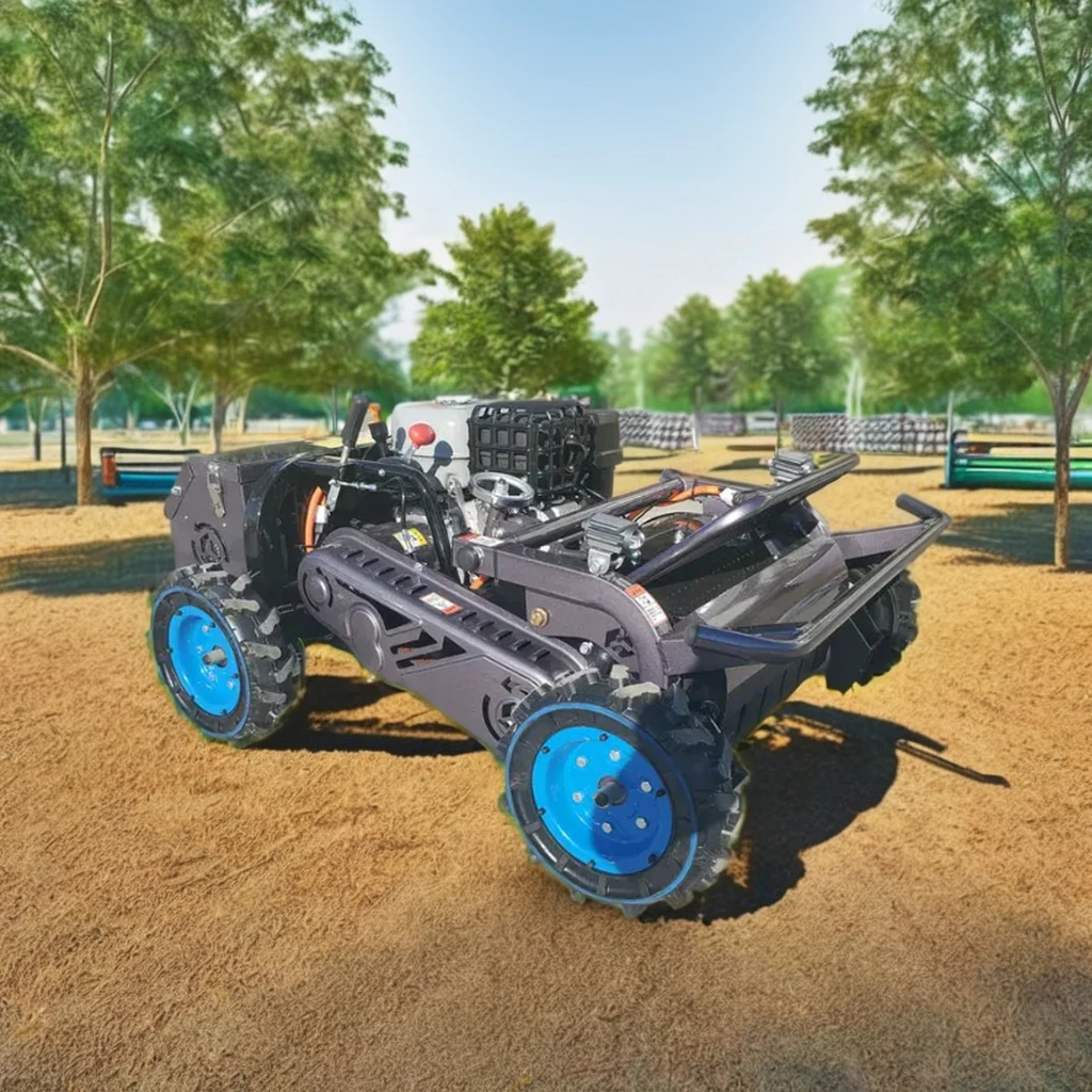 Wireless 4x4 Crawler Remote Control Lawn Mower Self-Charging Orchard Park Greening Grass Shredder with Engine Core Component