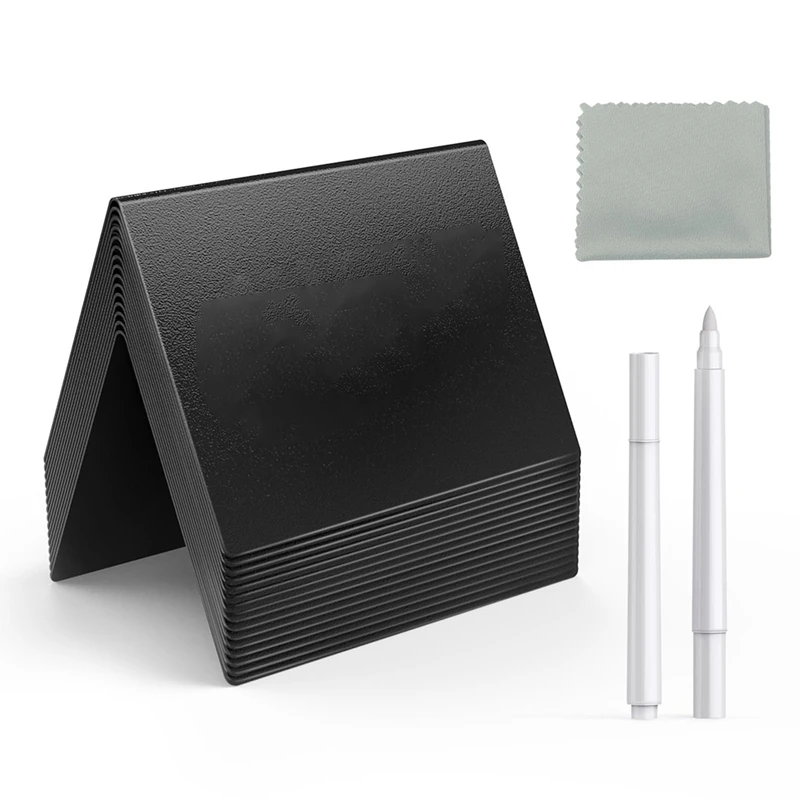 A34M-15 Uds. Mini carteles de pizarra de 4X3 pulgadas para alimentos, etiquetas reutilizables para bebidas y alimentos para Buffet, fiestas y panadería