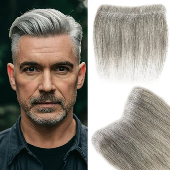 15 cm 100% capelli umani uomo fiore bianco PU V loop anterio...