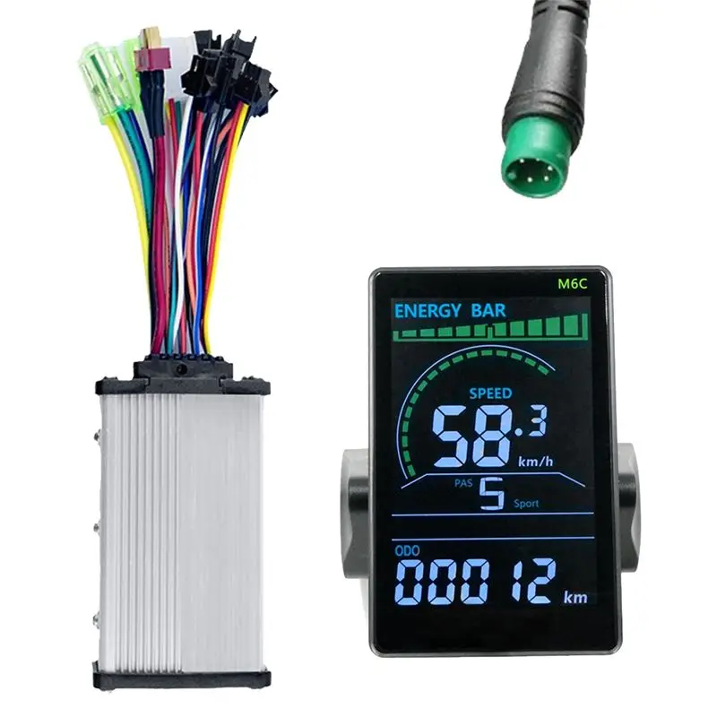 NEW HOT In Stock-M6C Electric Bike LCD Display+36V 350W Sine Wave Controller E Scooter LCD Panel Color Screen With USB For E-Bik