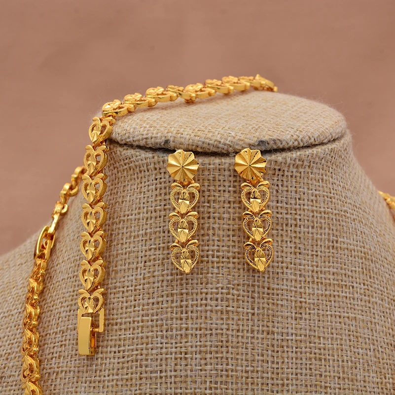Ethiopian Gold Color Jewelry Set For Women Men African Hawaiian Luxury Jewelry Set Dubai Wedding Jewelry Set