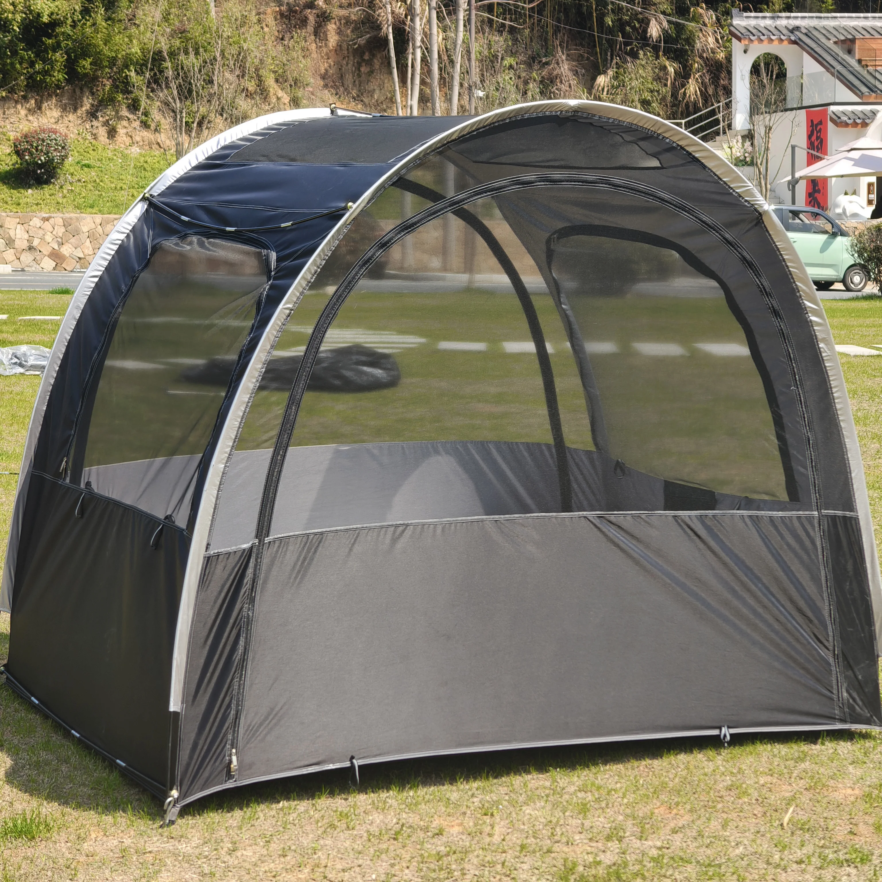 

Палатка-тент, туннельная палатка для кемпинга на 2 человек, портативный шатер-комната со съемным солнцезащитным навесом для кемпинга, сада и заднего двора