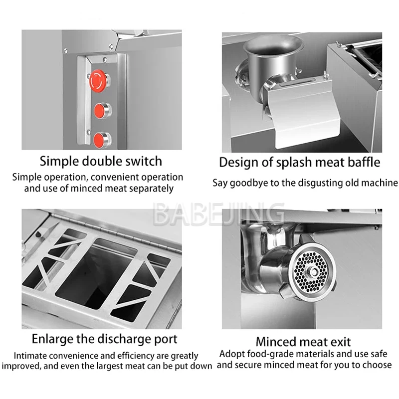 Commercial Vegetable Shredder/Slicer, Stainless Steel Meat Cutter, Electric Meat Grinder