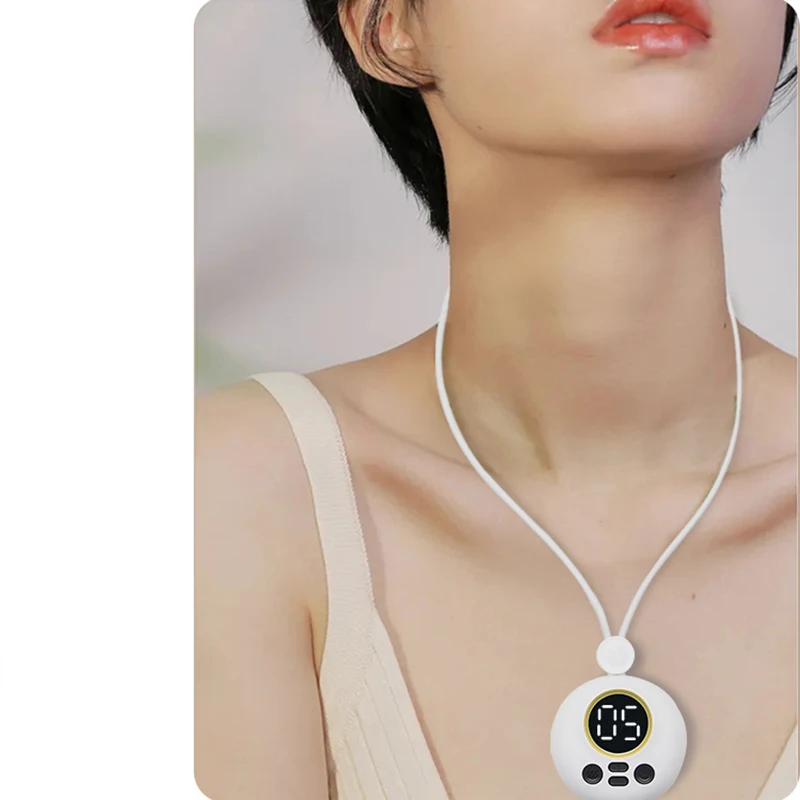 واقي رقبة نبضي تيار دقيق ، 15 ثانية بتوقيت ، متعدد الترس ، قابل للتعديل ، مدلك العمود الفقري العنقي مع شاشة كريستال سائلة