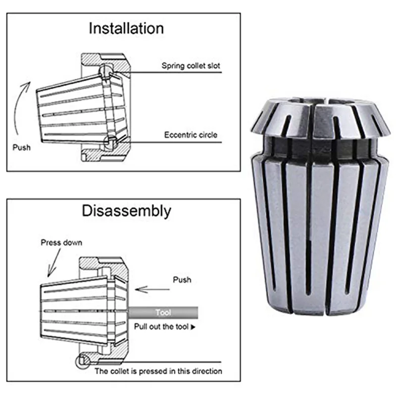 1Set ER20 Spring Collet Set Silver High Precision For CNC Machining Center Engraving Lathe Tool Holder