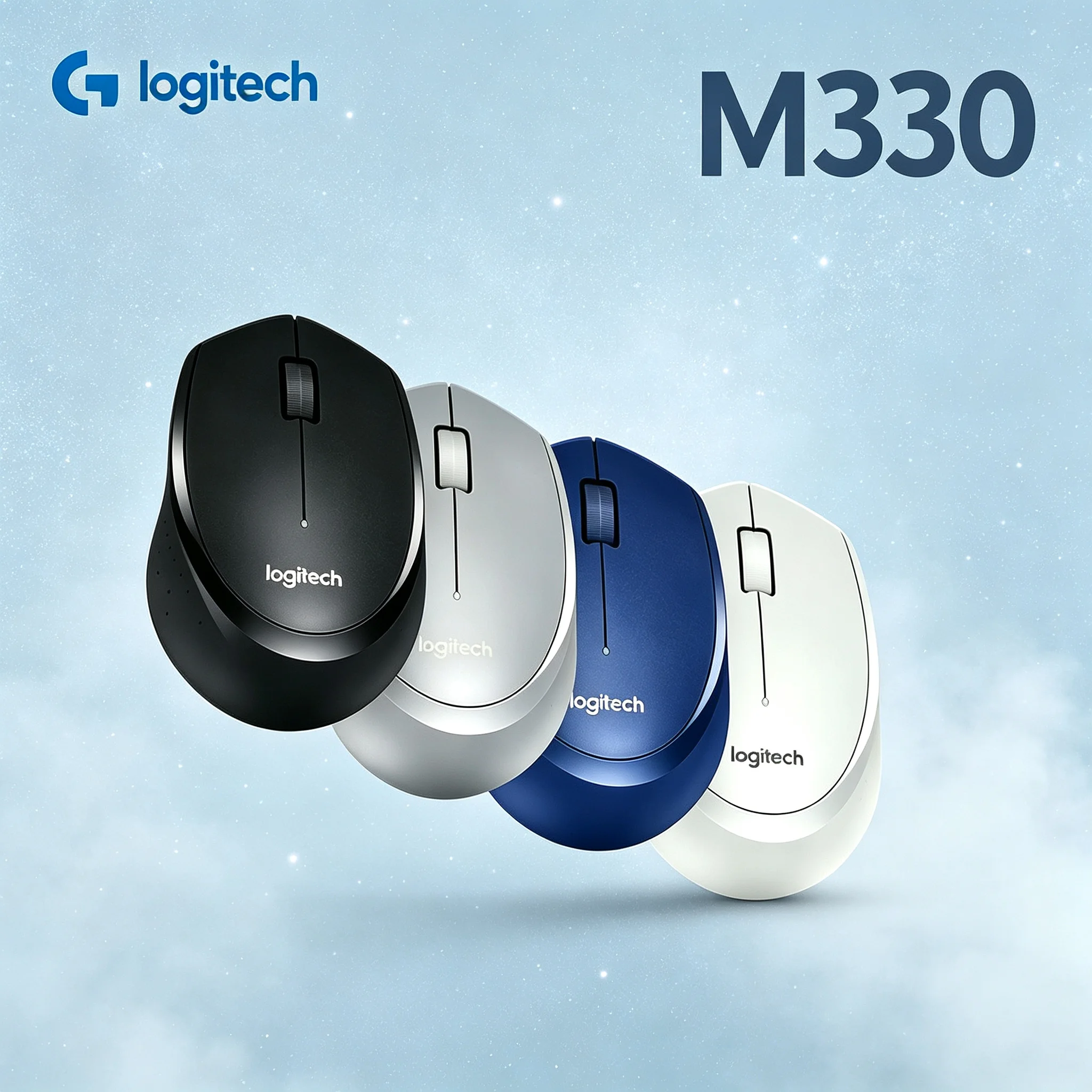 Logitech M330 Quiet Wireless Mouse 2.4G Ergonomic Optical Mice For Daily Office Scenarios