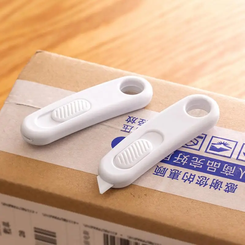 Cortador de caja de cerámica, Mini cuchillo de utilidad con agujero para llavero, hoja retráctil, abridor de caja para paquete, Mini cuchillo de utilidad